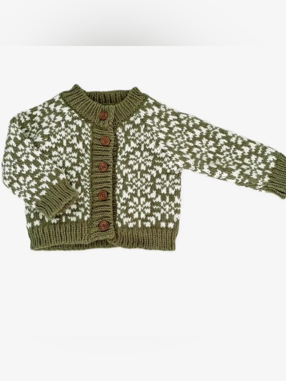 The Blueberry Hill Snowfall Cardigan, Olive